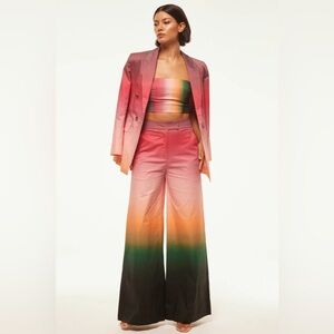 MISA Los Angeles Nico Ombre High-Rise Wide-Leg Poplin Trouser Pants Size XS NWT